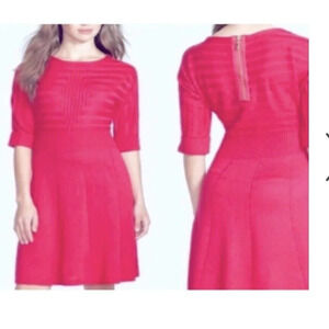 Eliza J Barbie Pink fit and flare Holiday Festive sweater dress  Size 1X Stretch